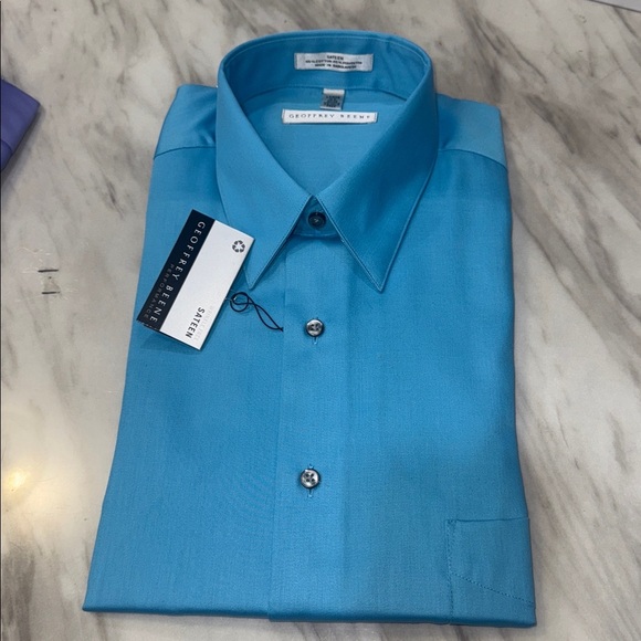 2,Geoffrey Beene Sateen Shirt in Lavender and  blue size Large - Picture 8 of 10